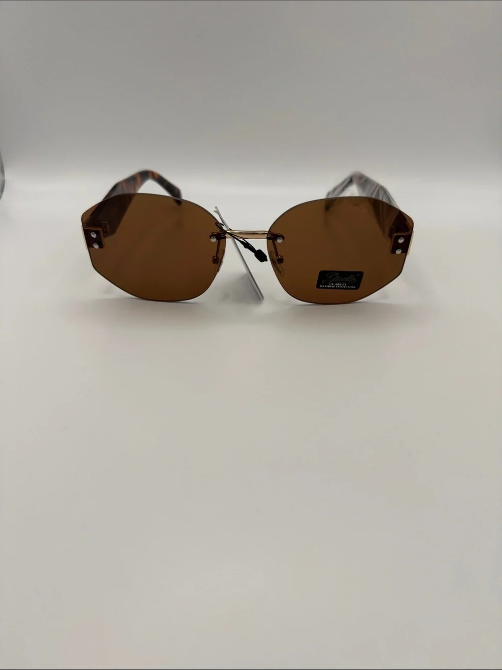 Brown Rimless Women's Sunglasses - Unbranded